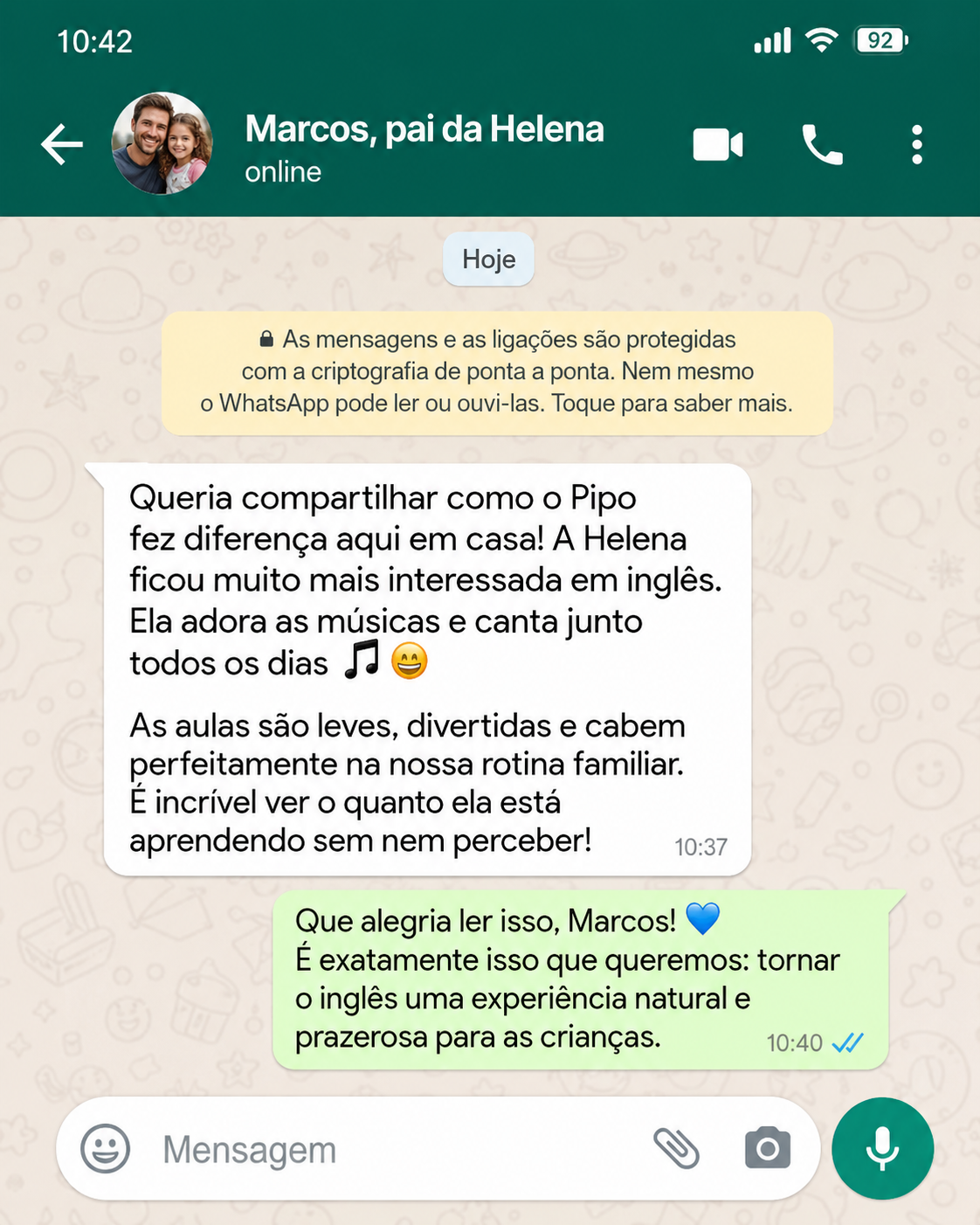 Depoimento do pai do Pedro e da Ana